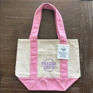 Mini Pastel Canvas Tote Bags - Pink